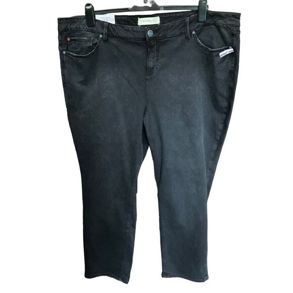 Slink Jean Jeggings Ankle Curvy Black 5 Pocket Zip Button Closure Women 24W - Picture 1 of 15